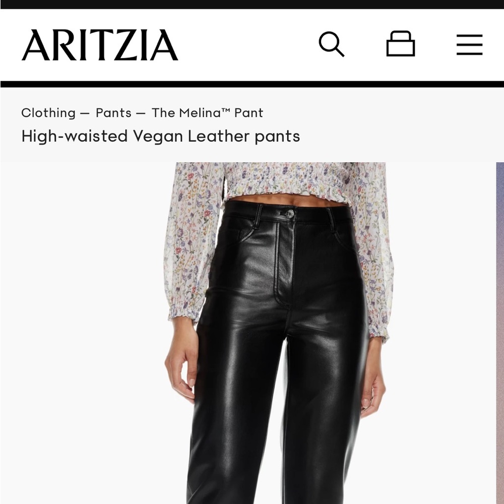 Aritzia Wilfred Melina leather straight pant